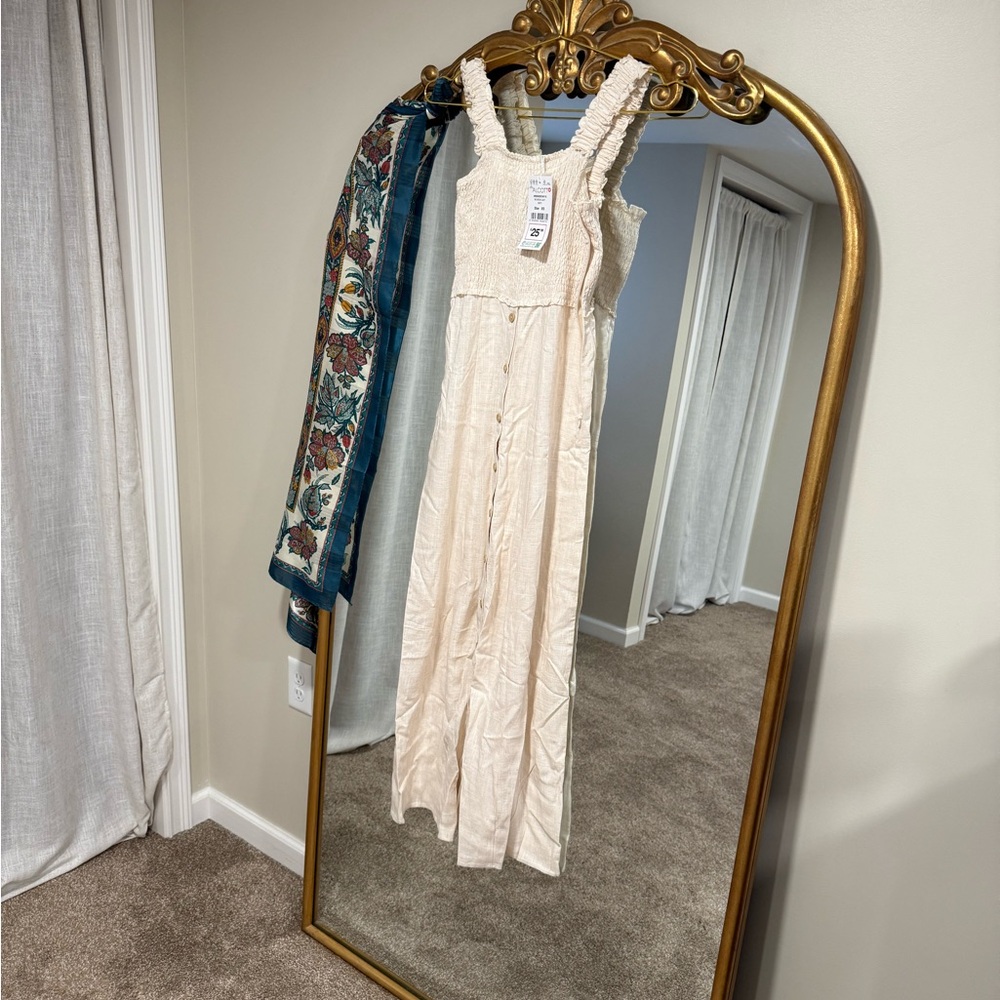 Alcott Cream Maxi Dress with Ruffled Straps